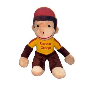 Vintage‎ 1980 Curious George Plush Doll Stuffed Animal Toy with Hat